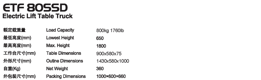 電動(dòng)平臺(tái)車(chē) ETF 80SSD
